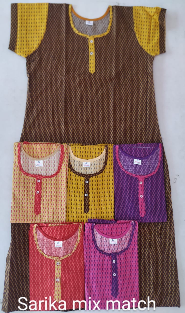 Cotton Nighty 116 Printed Nighty  Western Latest Collection Of Printed Pure Cotton Night Wear .